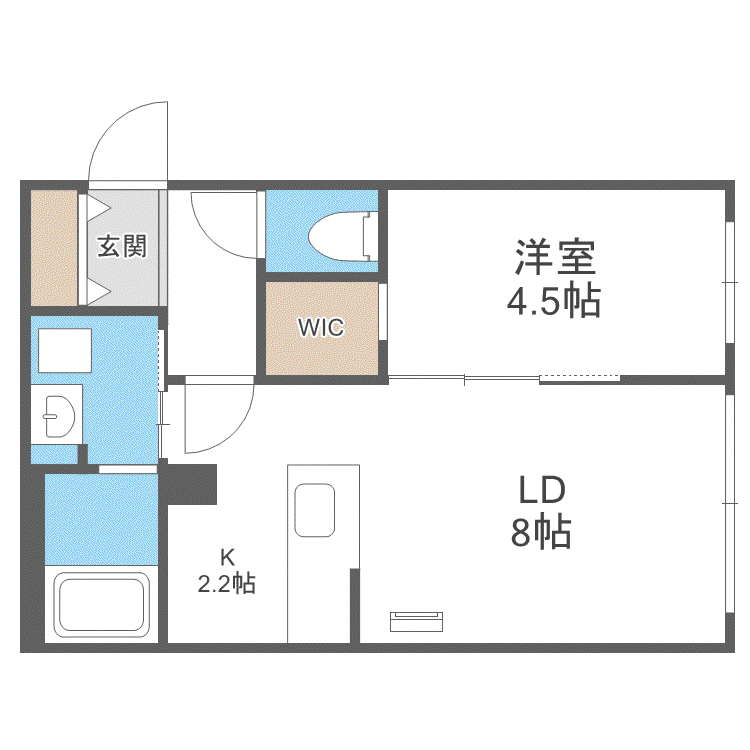 N23W2(1LDK/5階)の間取り写真
