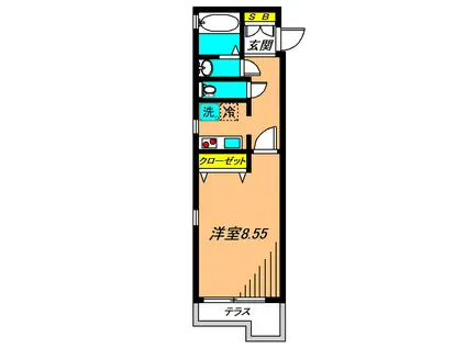 コートオミ(1K/1階)の間取り写真