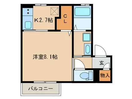 ＪＲ筑肥線 波多江駅 徒歩20分 2階建 築10年(1K/2階)の間取り写真