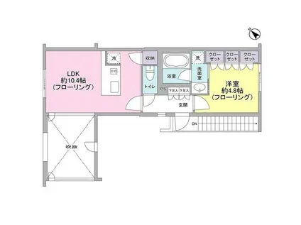 レグノ・コラージュ(1LDK/2階)の間取り写真