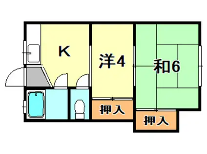 中山ハイツ(2K/2階)の間取り写真