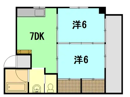 森重ビル(2DK/3階)の間取り写真