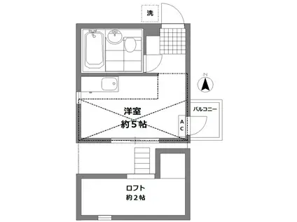 シダーハイム野方(ワンルーム/2階)の間取り写真