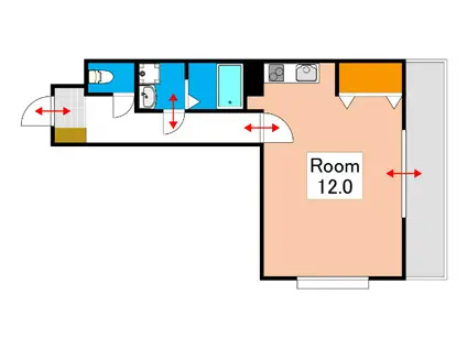 LAMOUR(1K/1階)の間取り写真