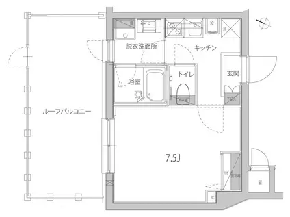 ハーモニーレジデンス品川高輪(1K/4階)の間取り写真