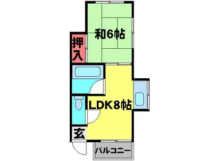 パブリックハウス 平井(1DK/1階)の間取り写真