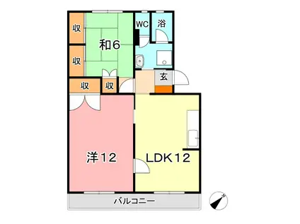 ベルメゾン三宅(2LDK/3階)の間取り写真