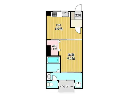 大作コーポ(1DK/4階)の間取り写真