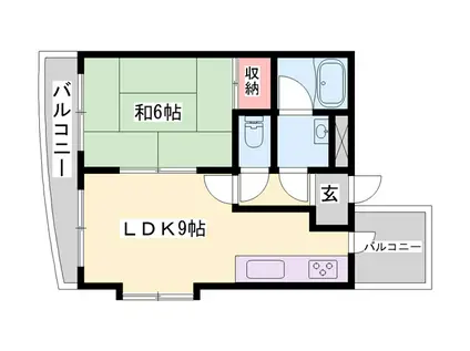 あじさいマンション(1LDK/2階)の間取り写真
