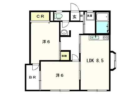 ファインクレスト(2LDK/2階)の間取り写真