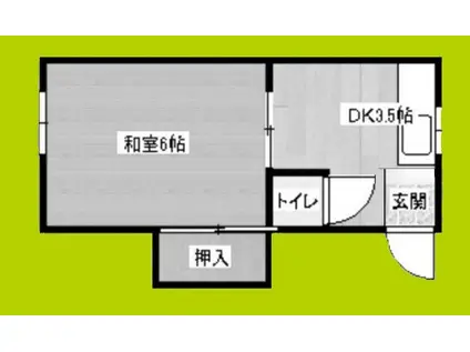 ハイツ葵(1K/4階)の間取り写真