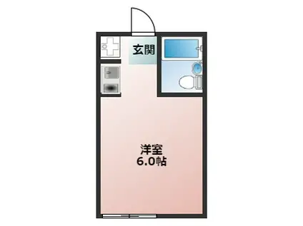 シバハイツPART・2(ワンルーム/2階)の間取り写真
