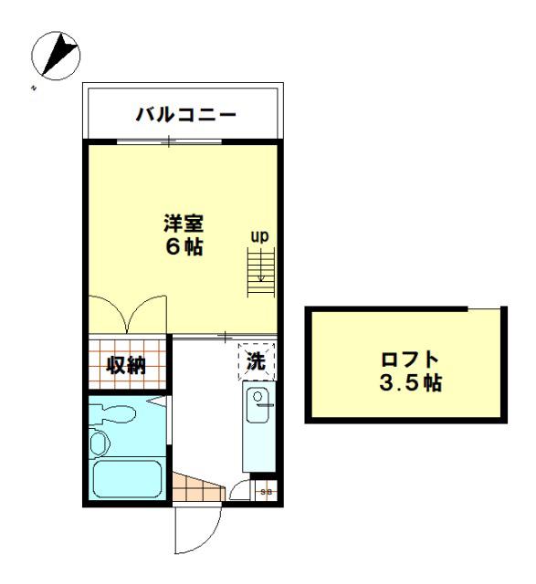 エイトハイツ(1K/2階)の間取り写真