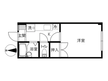 フォレストワン(1K/2階)の間取り写真