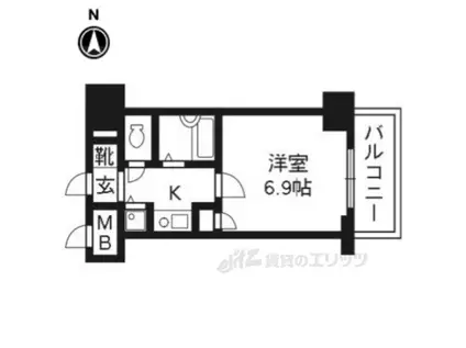 リーガル京都西陣(1K/9階)の間取り写真