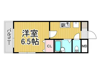 エムシステム武庫之荘1(1K/2階)の間取り写真