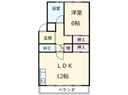 神谷コーポ(1LDK/1階)の間取り写真