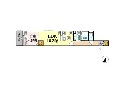 グラナーデ西瑞江(1LDK/1階)の間取り写真