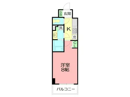 S-FORT湘南平塚(1K/7階)の間取り写真