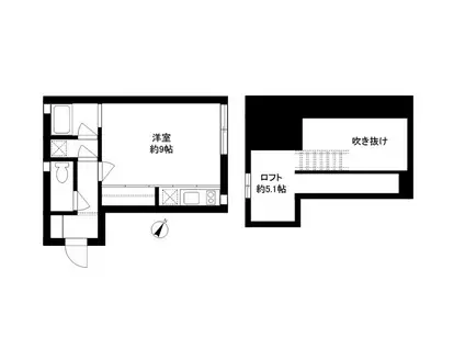 駒沢アパートメント(ワンルーム/2階)の間取り写真