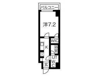 プレール・ドゥーク菊川(1K/6階)の間取り写真
