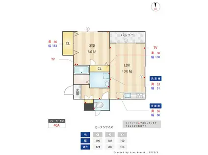 シャーメゾン ソレイユ(1LDK/2階)の間取り写真