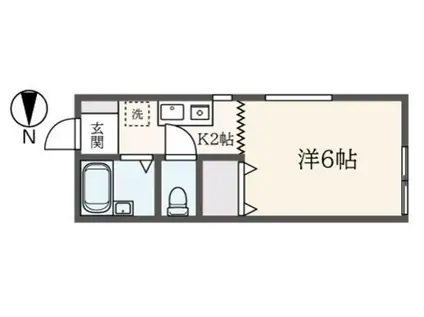 コーポたつみ(1K/2階)の間取り写真