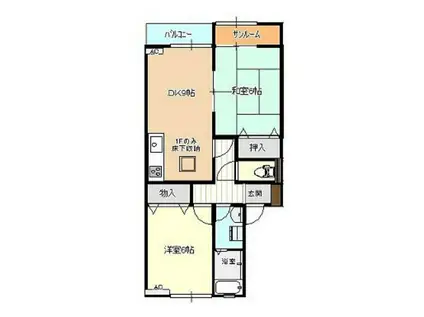 たんぽぽコーポ藤木(2DK/2階)の間取り写真