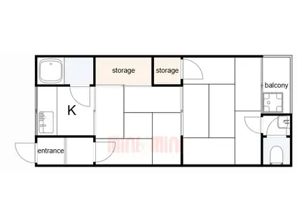 アンコート宮丘(2K/3階)の間取り写真