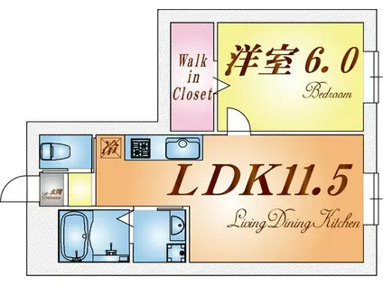 プラージュ・ド・クキ(1LDK/1階)の間取り写真