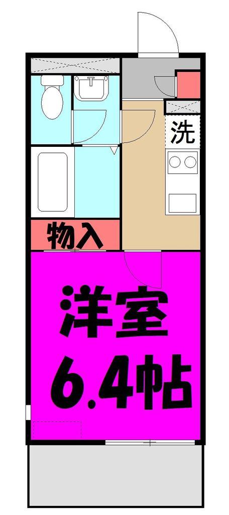 シャルム(1K/2階)の間取り写真