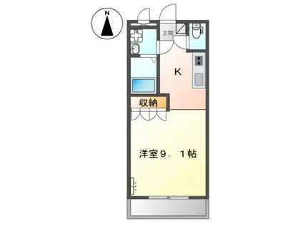 メゾン土貴野(1K/2階)の間取り写真