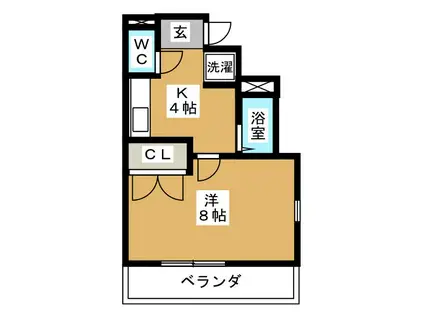 ドエルK(1K/2階)の間取り写真