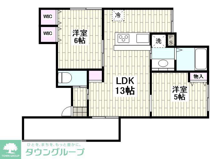 リベルテ・サンクーラ(2LDK/2階)の間取り写真