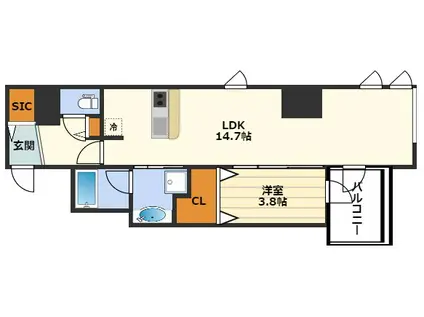 YS COURT東梅田(1LDK/10階)の間取り写真