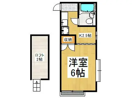 センチュリーハイム若葉台(ワンルーム/1階)の間取り写真