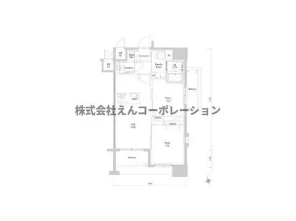 エンクレスト博多EXCEED(2LDK/5階)の間取り写真