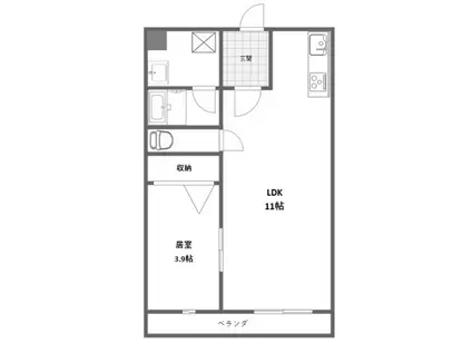 ソリテール菊陽(1LDK/3階)の間取り写真
