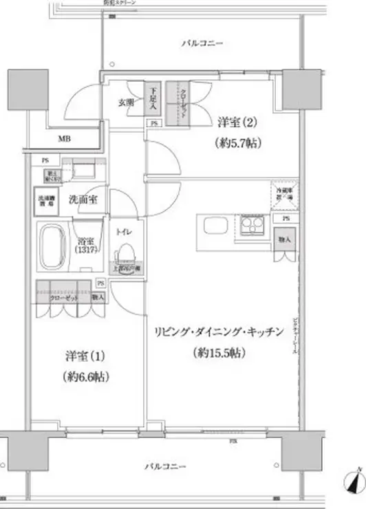 パークハビオ渋谷本町レジデンス 9階階 間取り