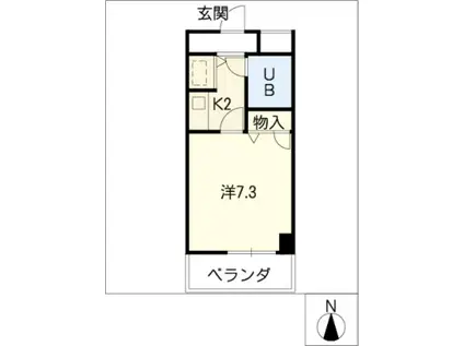 グランメールKAZU(1K/10階)の間取り写真