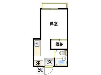 コーポサカエ(1K/1階)の間取り写真