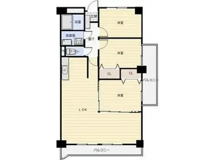 レジデンス御器所スクエア(3LDK/11階)の間取り写真