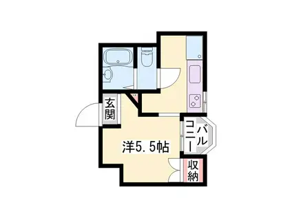 ジュネス城北新町II(ワンルーム/1階)の間取り写真