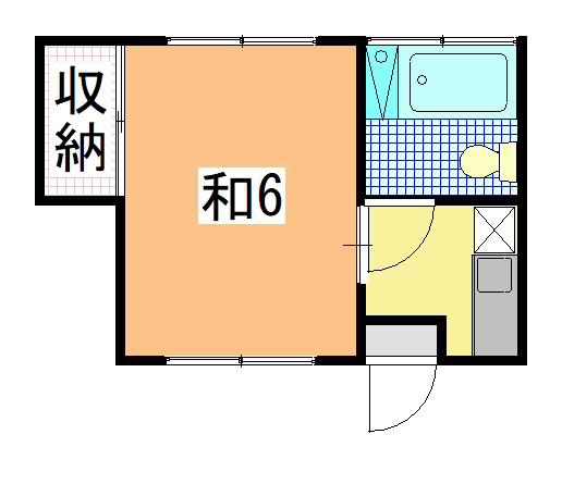 残間荘(1K/1階)の間取り写真