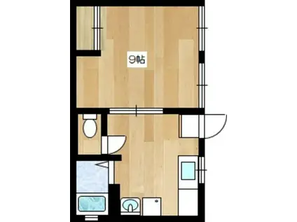油谷コーポラス(1K/2階)の間取り写真