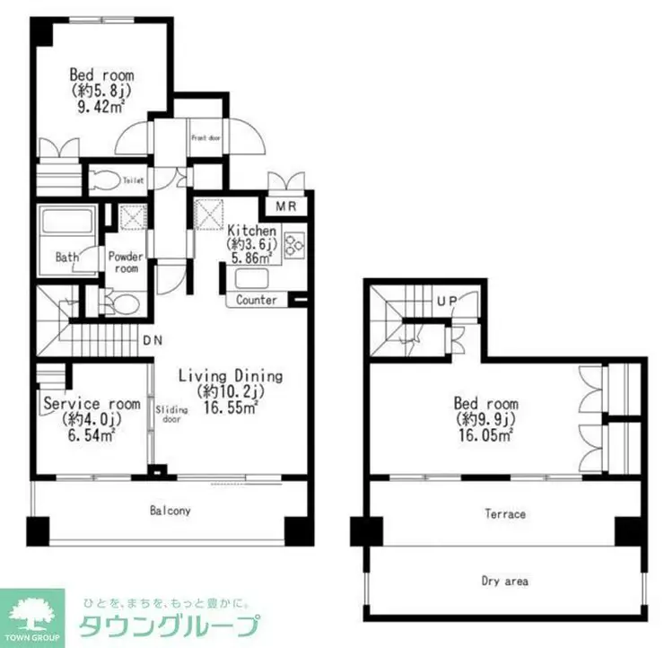 レジディア世田谷弦巻 1階階 間取り