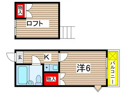 モンリョン(1K/2階)の間取り写真