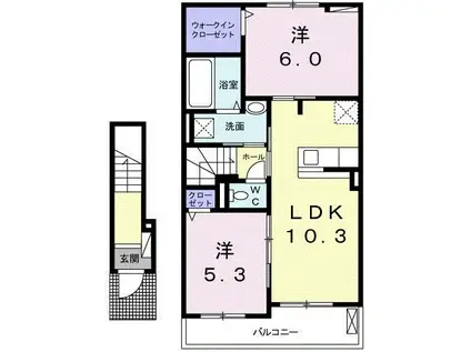 グランコートV(2LDK/2階)の間取り写真