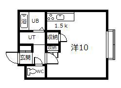 COTTON HOUSE21(1K/1階)の間取り写真