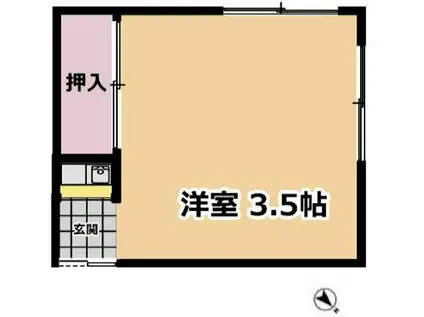 タウンハウス(ワンルーム/1階)の間取り写真